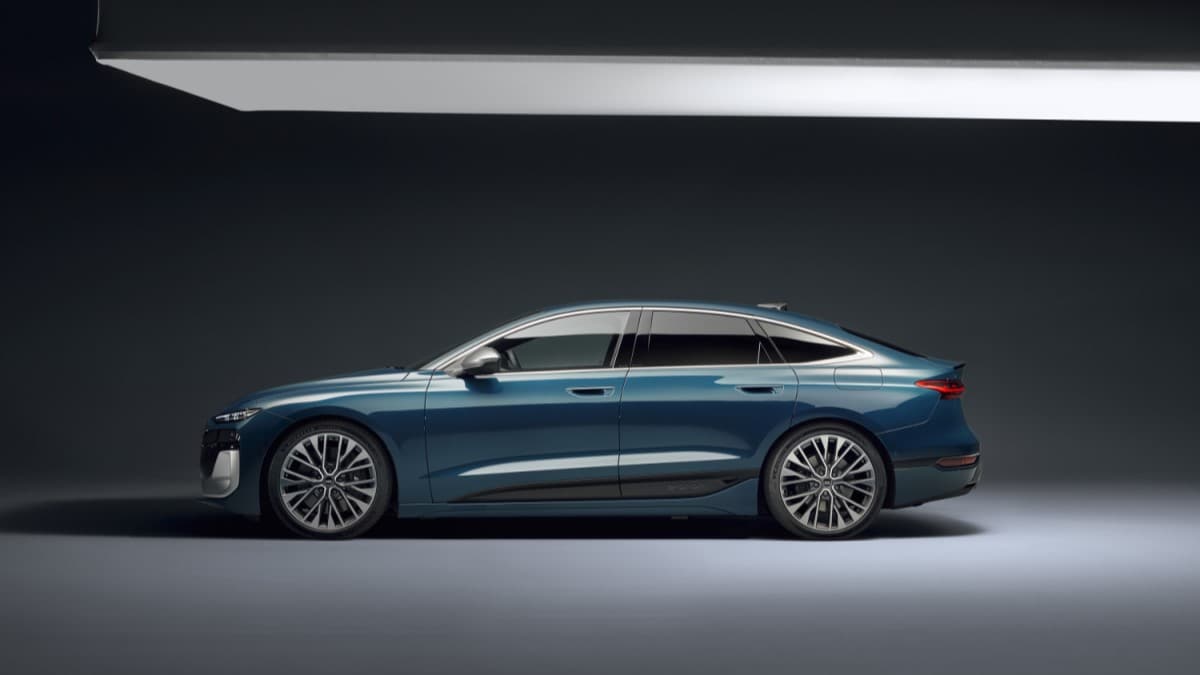 The 2025 Audi A6 e-tron seen in profile
