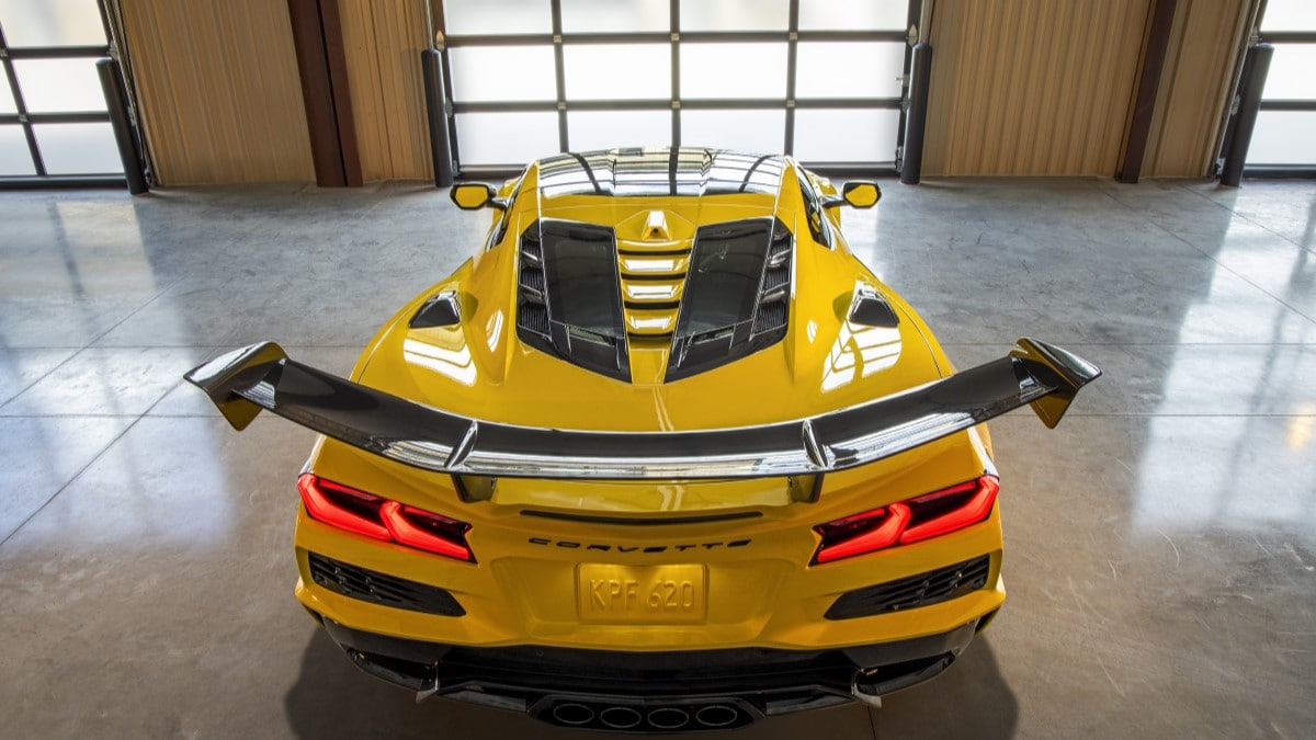 The 2025 Chevrolet Corvette ZR1 with LTK package, seen from the rear