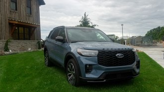 A 2025 Ford Explorer seen from a front quarter angle