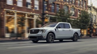 The 2025 Ford Maverick seen from a front quarter angle