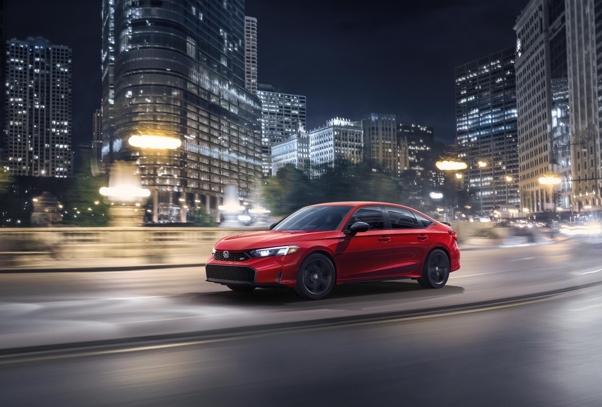 The 2025 Honda Civic Si seen from a front quarter angle