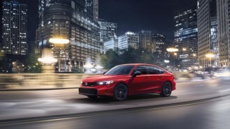 The 2025 Honda Civic Si seen from a front quarter angle