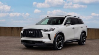 The 2025 Infiniti QX60 seen from a front quarter angle
