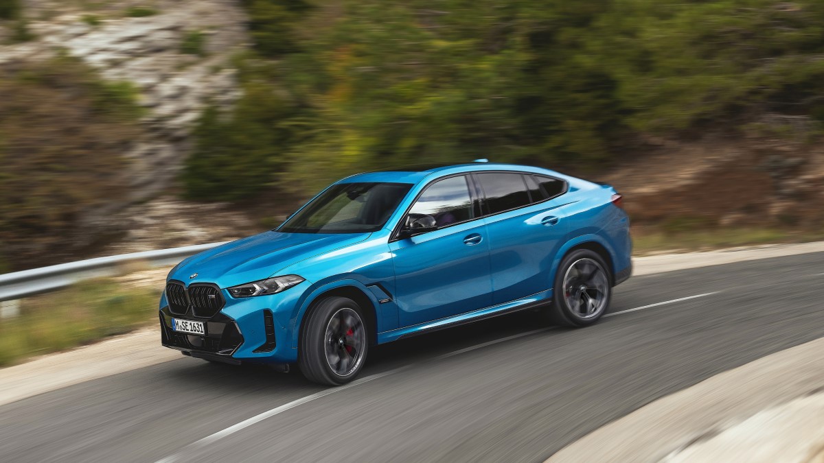 The 2024 BMW X6 seen from a front quarter angle