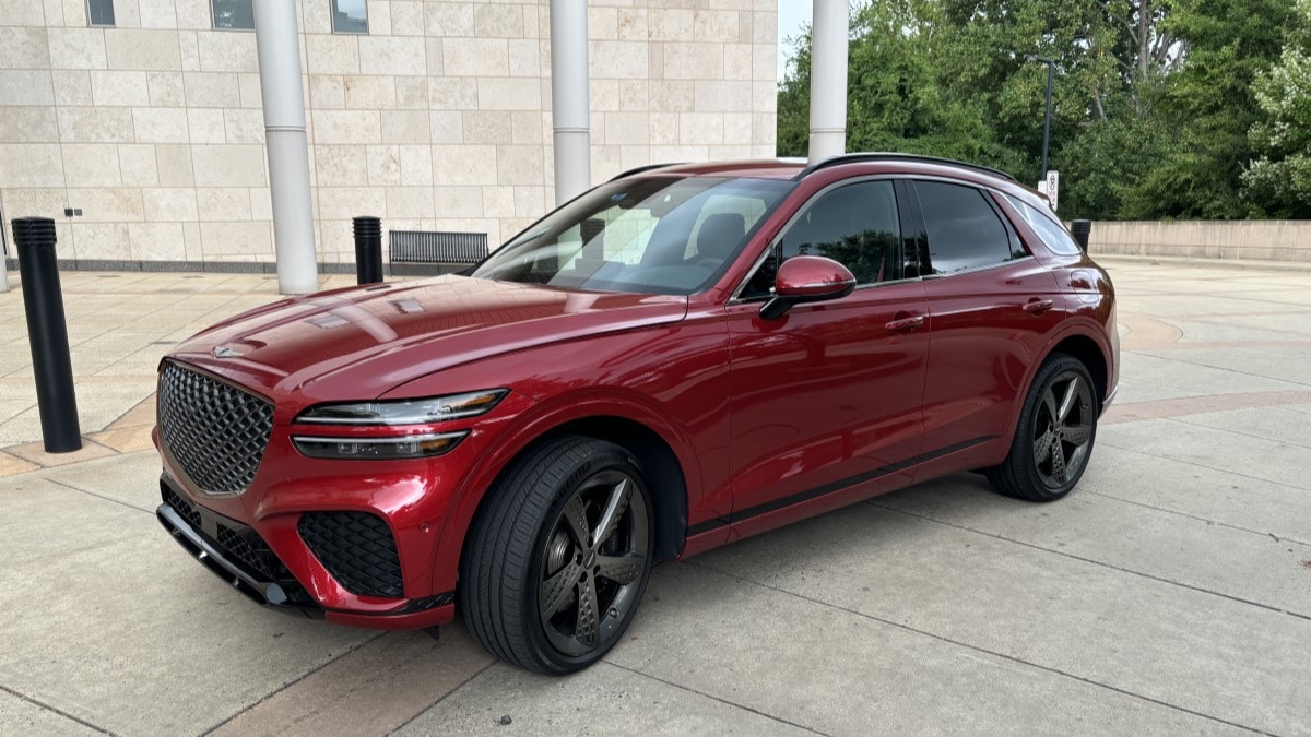 The 2024 Genesis GV70 seen from a front quarter angle