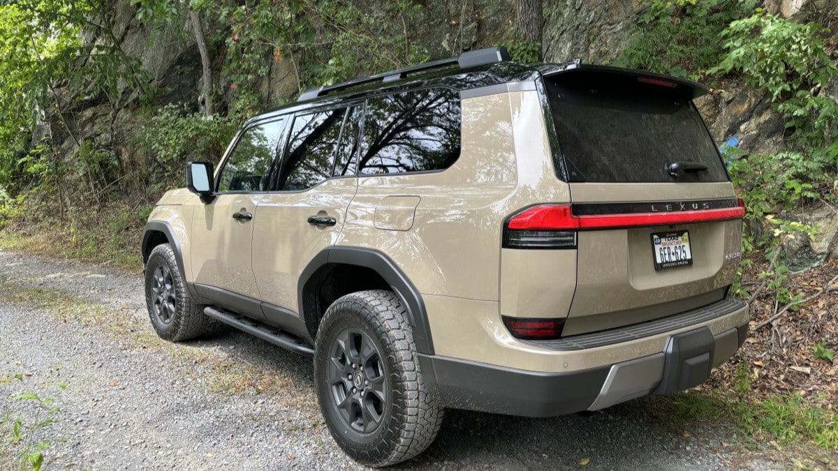2024 Lexus GX 550 Overtrail+ seen from a rear quarter angle
