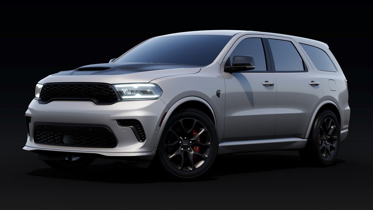 The 2025 Dodge Durango Silver Bullet seen from a front quarter angle