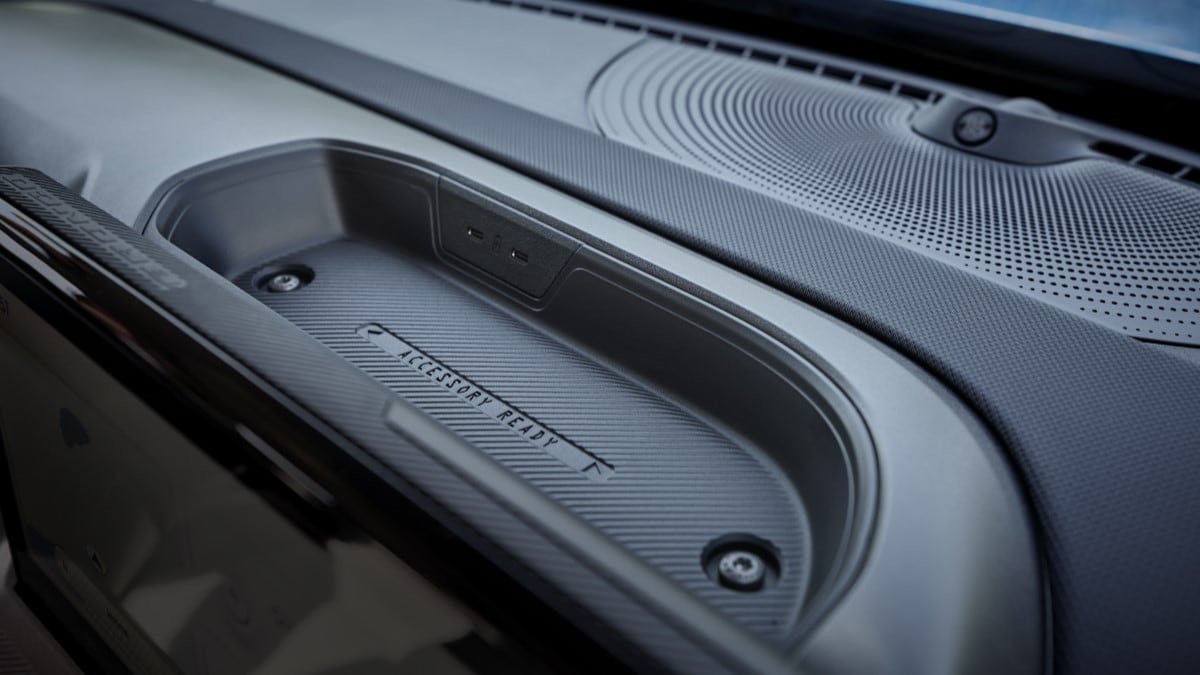 An accessory tray on the dashboard of the 2025 Ford Bronco Sport