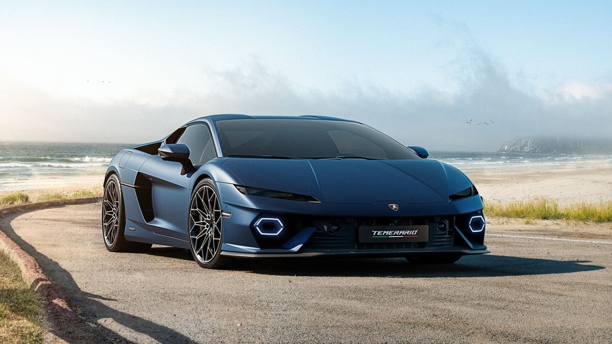 The 2025 Lamborghini Temerario seen from a front quarter angle