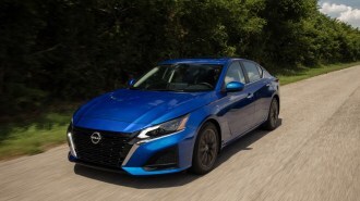 The 2025 Nissan Altima seen from a front quarter overhead angle