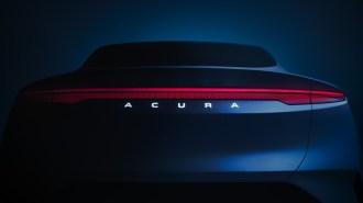 A teaser photo showing an upcoming Acura EV concept from the rear