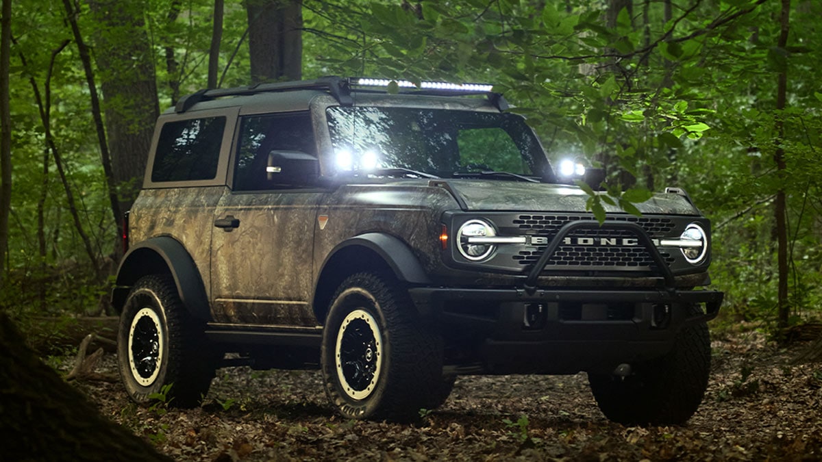 The Ford Bronco Sasquatch Searcher in the woods