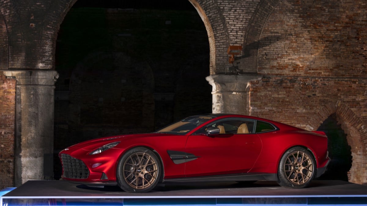 The 2025 Aston Martin Vanquish seen from a front quarter angle