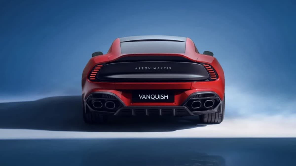 The 2025 Aston Martin Vanquish seen from the rear