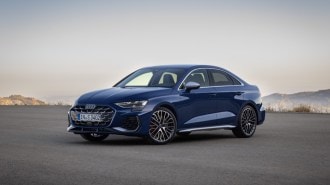 The 2025 Audi S3 seen from a front quarter angle