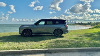 The 2025 Infiniti QX80 seen in profile