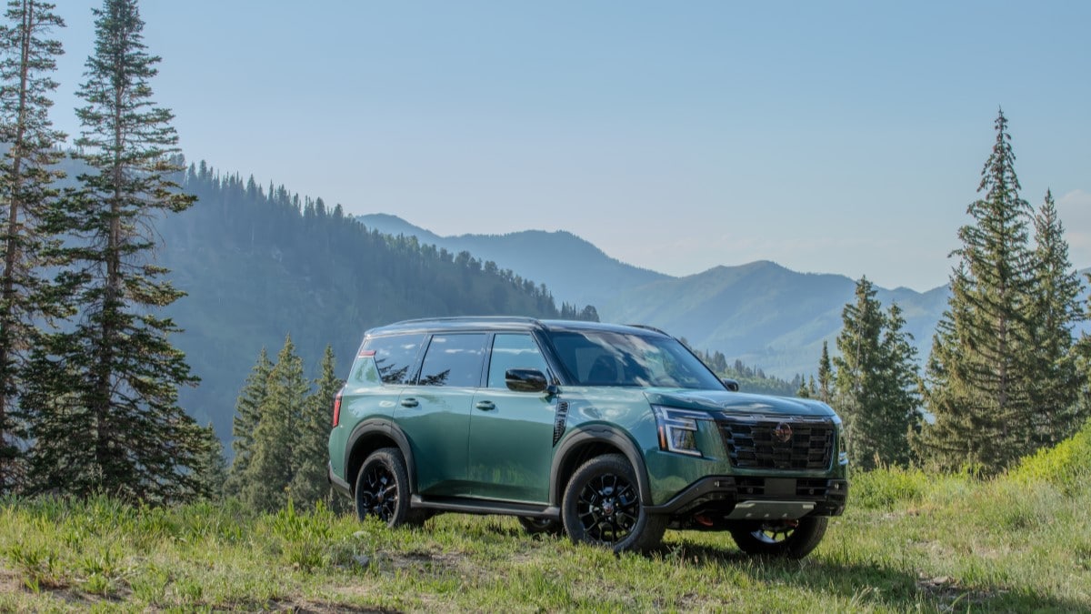 The 2025 Nissan Armada Pro-4X seen from a front quarter angle