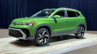 The 2025 Volkswagen Taos seen from a front quarter angle