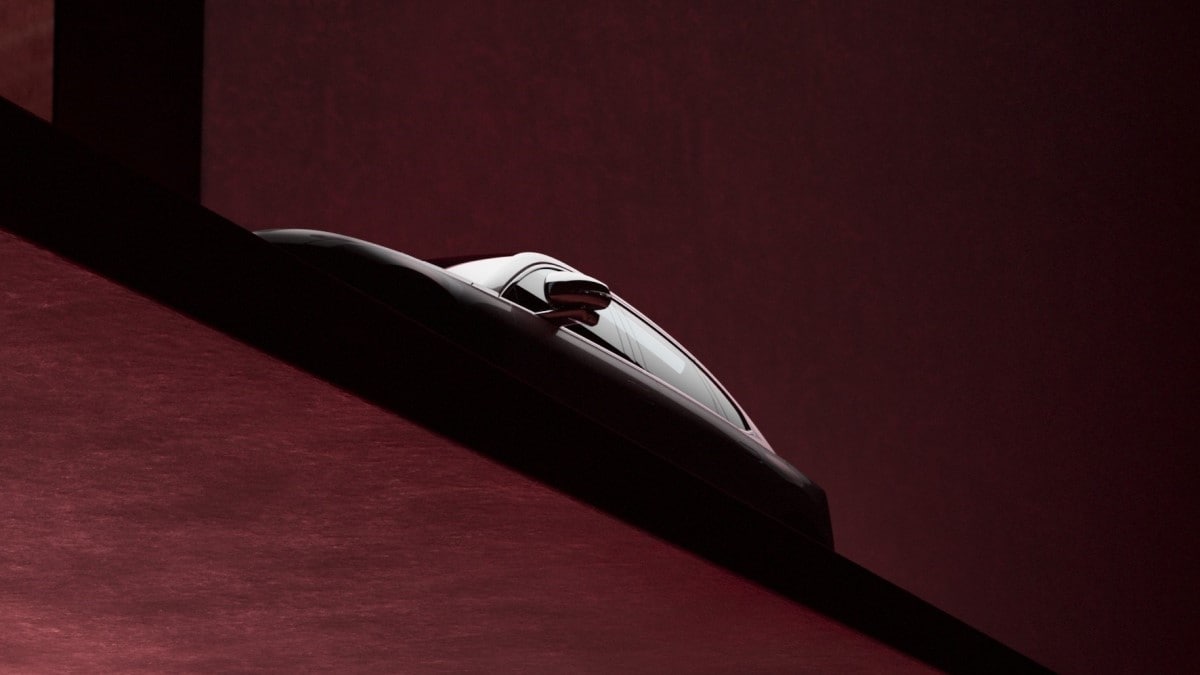 A teaser photo showing the upcoming Volvo ES90 electric sedan