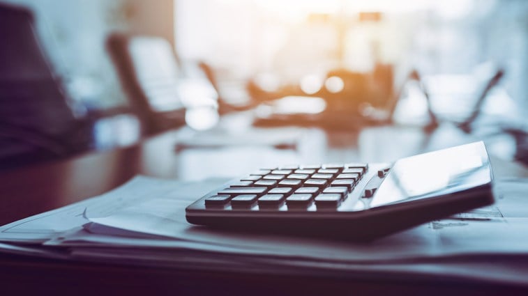 Calculator on a desk