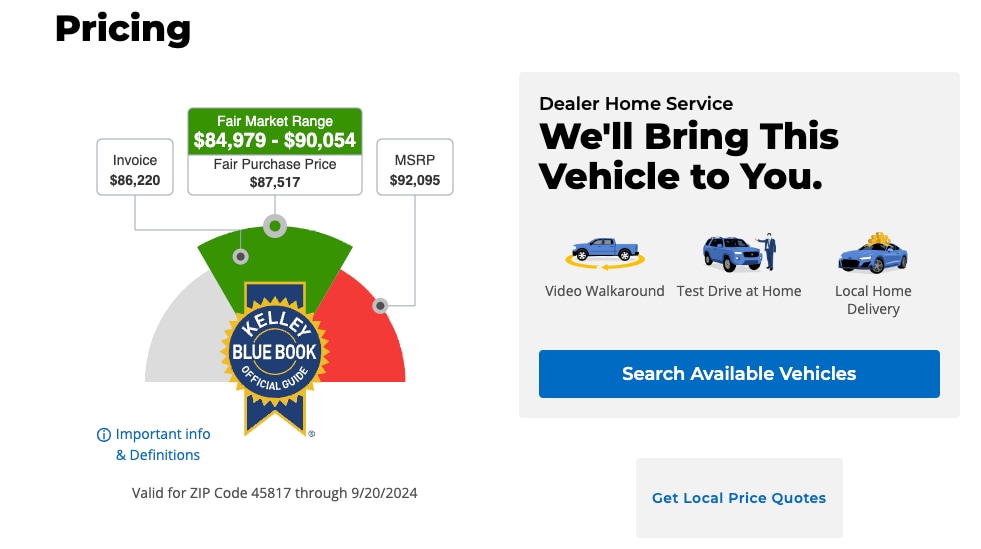A fair market price comparison