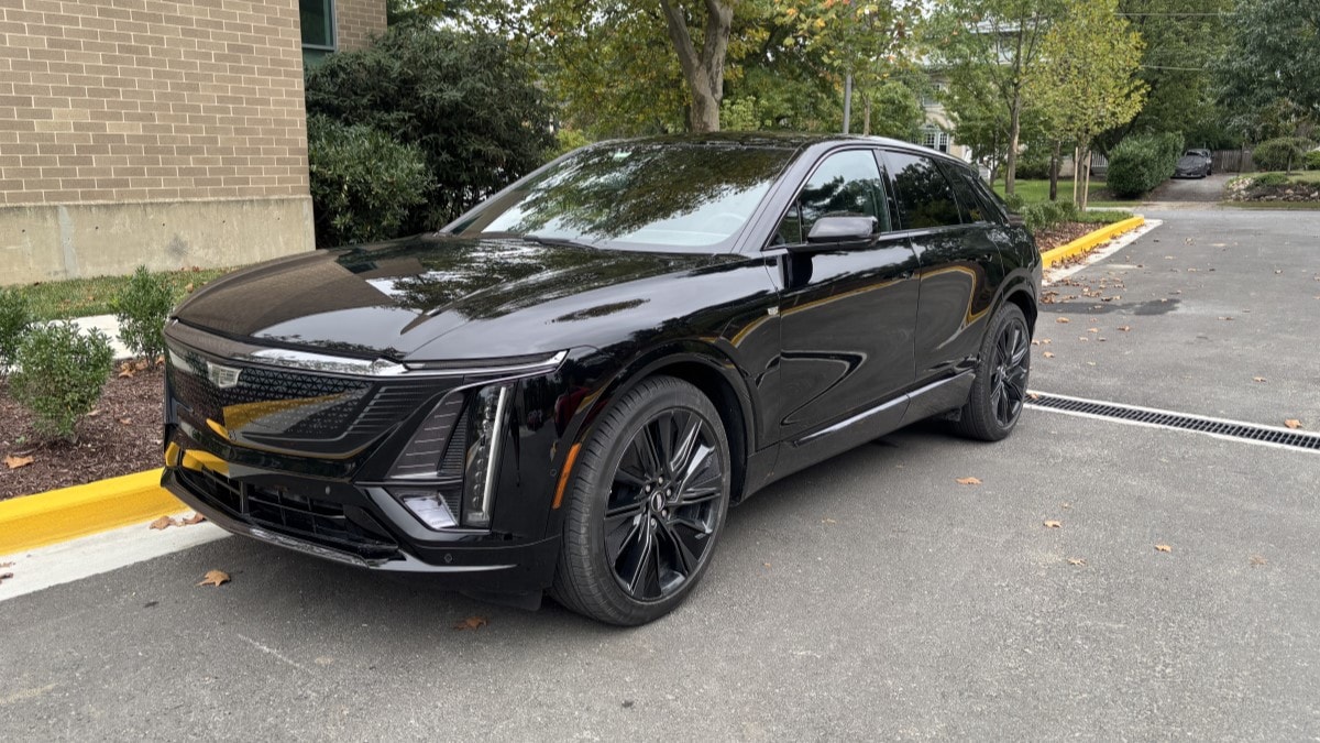 The 2024 Cadillac Lyriq seen from a front quarter angle
