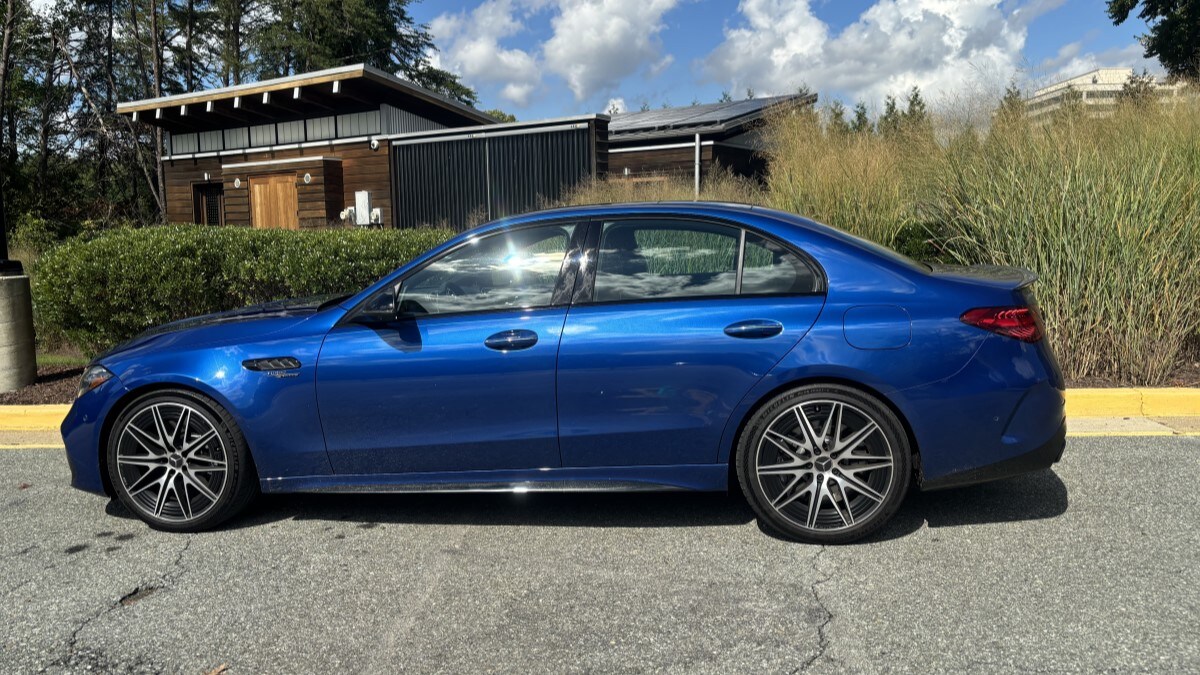 The 2024 Mercedes-AMG S E Performance sedan seen in profile