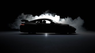 A teaser photo Porsche released, perhaps showing the 2025 Porsche 911 GT3