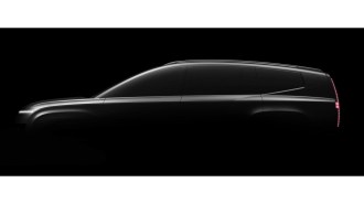 A teaser sketch showing the profile of the upcoming Hyundai Ioniq 9.