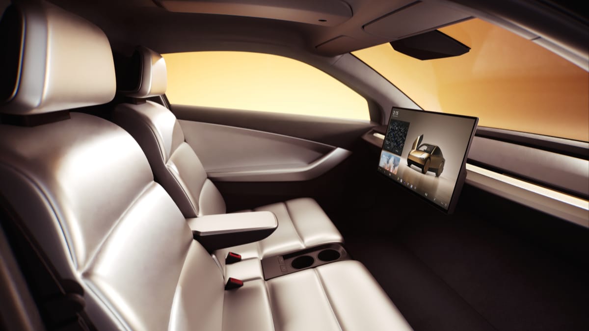 The interior of the Tesla Robotaxi