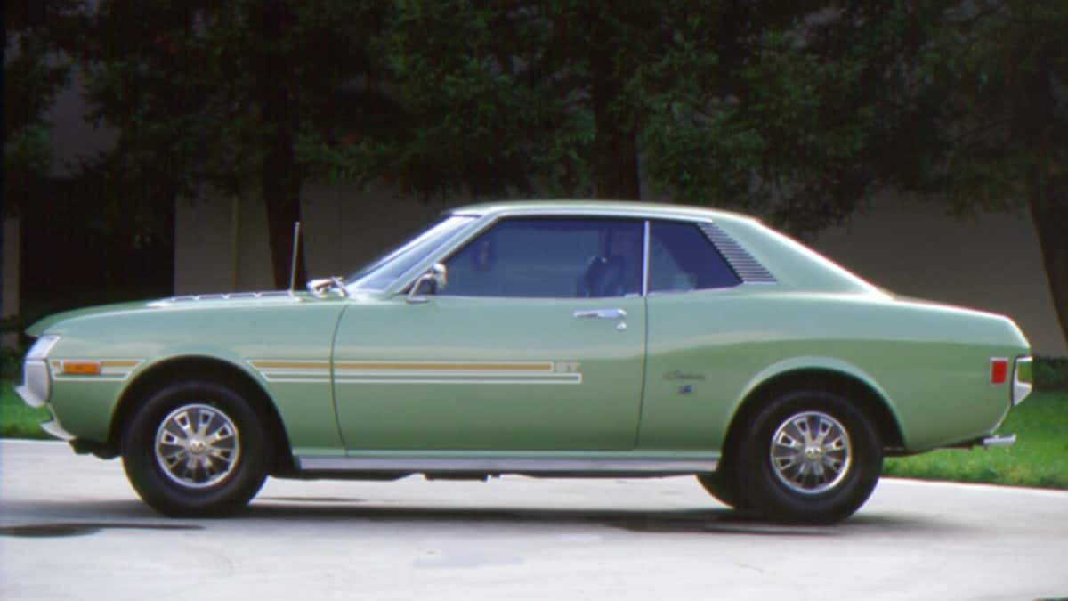 The 1971 Toyota Celica seen in profile