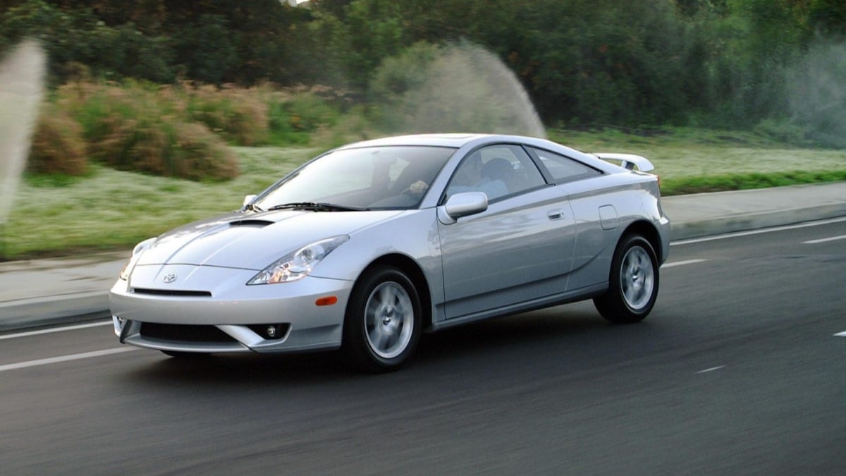 The 2004 Toyota Celica seen from a front quarter angle
