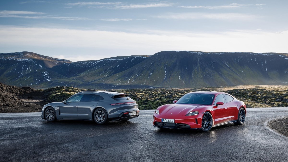 The 2025 Porsche Taycan in Cross Turismo and sedan form