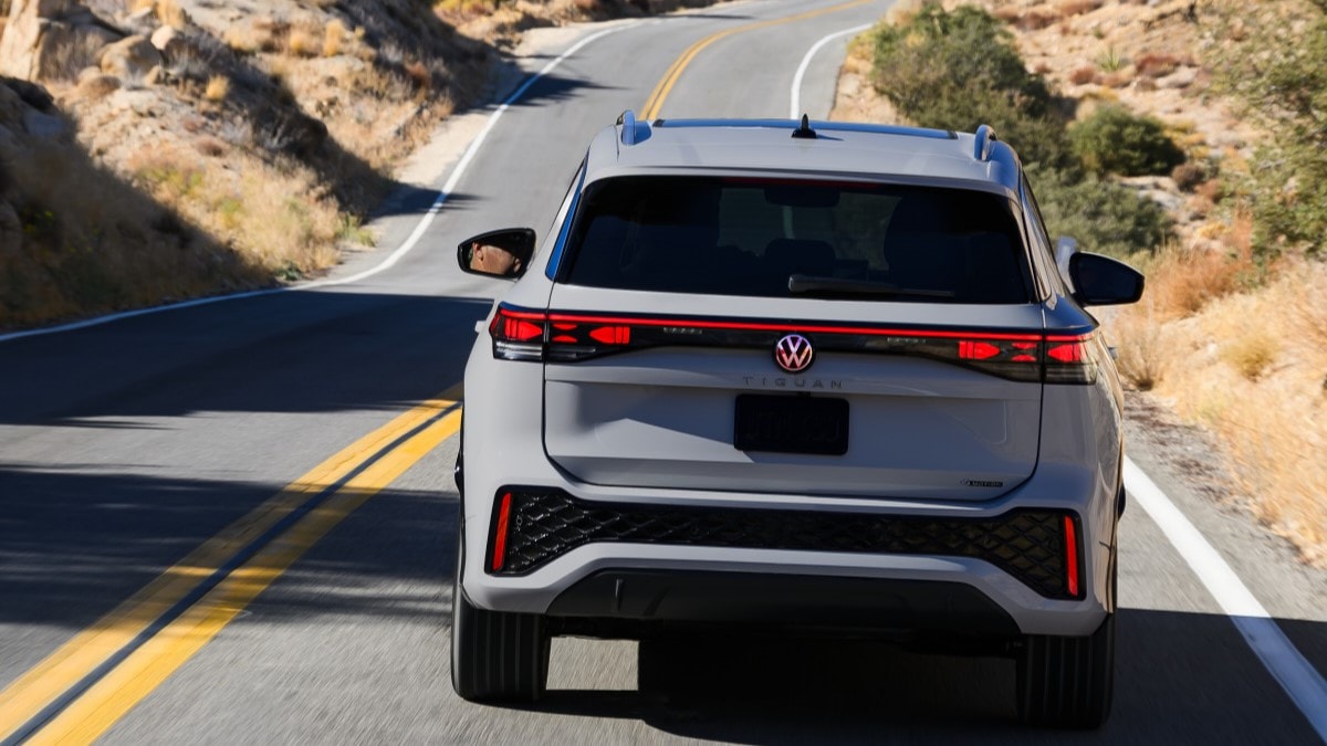 The 2025 Volkswagen Tiguan seen from the rear