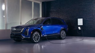 The 2026 Cadillac Vistiq plugged in to charge