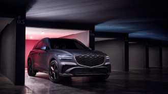The 2026 Genesis GV70 seen from a front quarter angle