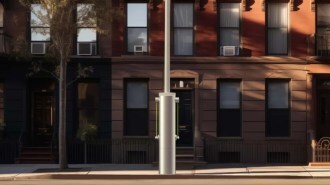 Voltpost's new EV chargers, built directly into streetlight posts.