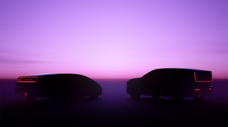 A teaser photo hinting at two new Honda 0 Series electric vehicles (EVs).