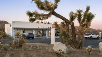 A Rivian Outpost charging location in Joshua Tree, California