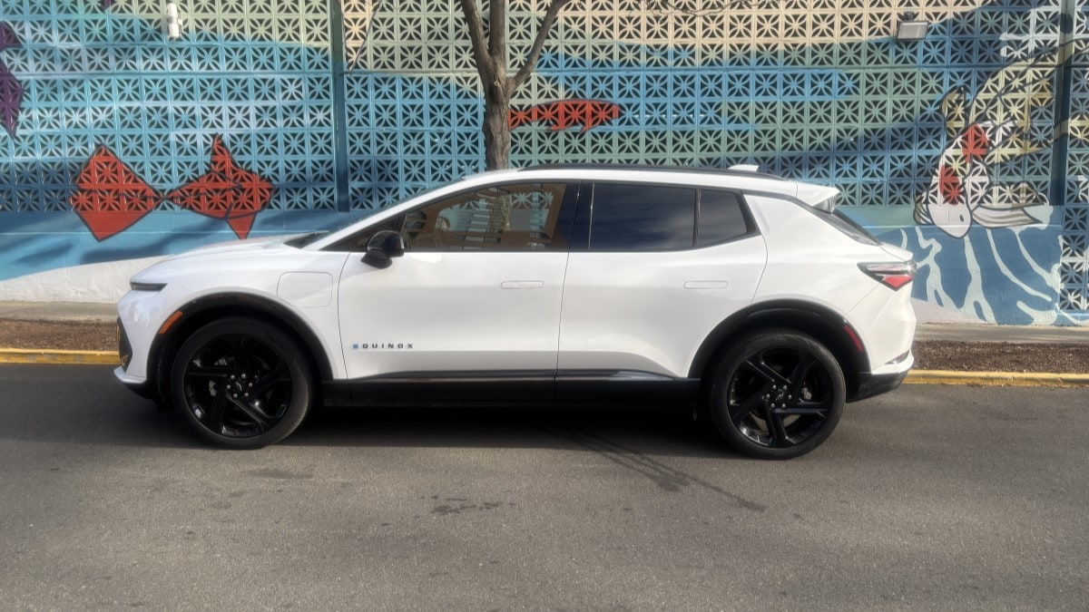 The 2025 Chevrolet Equinox EV seen in profile