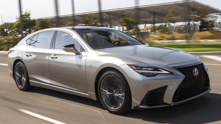 2025 Lexus LS driving on the street.