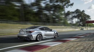 The 2025 Lexus RC F Final Edition seen from a rear quarter angle