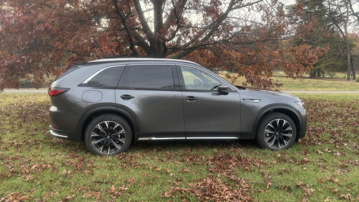 The 2025 Mazda CX-90 PHEV seen in profile