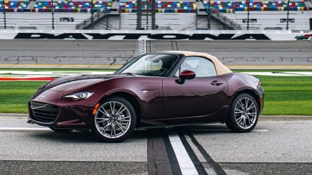 The 2025 Mazda Miata 35th Anniversary Edition seen from a front quarter angle