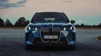 The 2026 BMW iX seen from head on