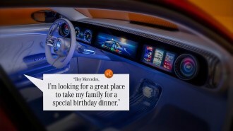An image Mercedes circulated to illustrate its new conversational search feature