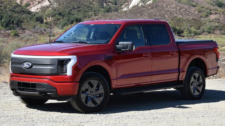 2025 Ford F-150 Lightning in red