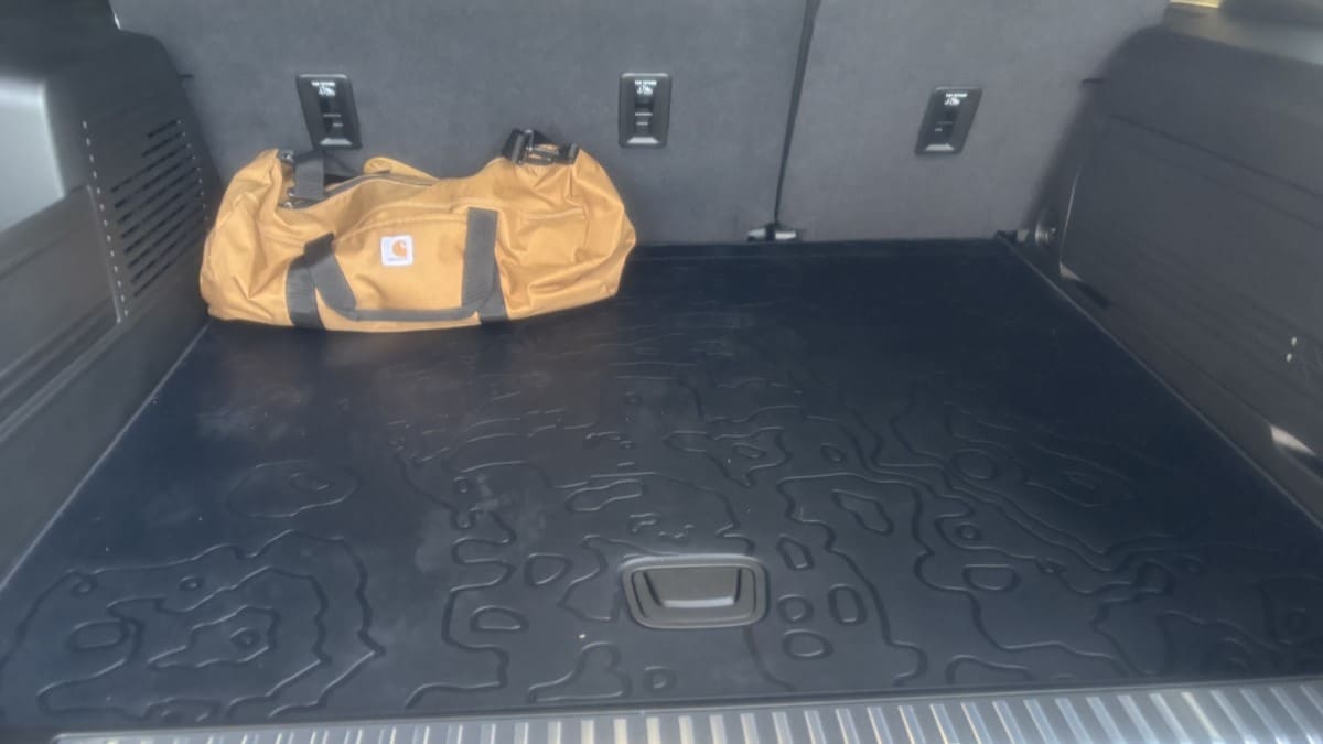The cargo area of the 2025 GMC Hummer SUV