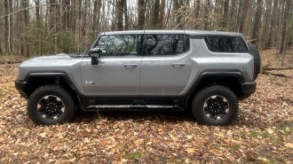 The 2025 GMC Hummer SUV seen in profile