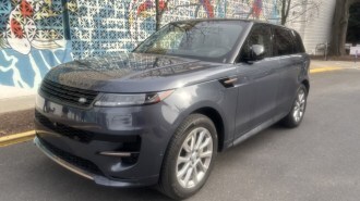The 2025 Range Rover Sport seen from a front quarter angle